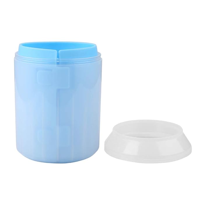 Raguso Silicone Brush Cup Pet Feet Washer Brush Dog Cat Washing Cup Pet Dog Cleaner Cup Dog Cat Cleaning Cup with Soft Silicone for Small Breed Dog & Cat (Blue)