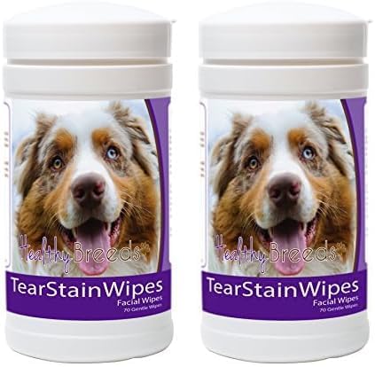 Healthy Breeds Australian Shepherd Tear Stain Wipes 70 Count (Pack of 2)