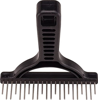 The Untangler Rakes for Grooming and Shedding -silky smooth rotating teeth to easily collect loose hair (Black, Shedding)