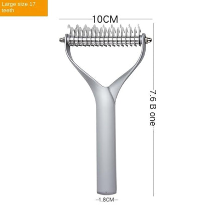 Pet comb Unknot Unknot comb Y-shape floating-off dog rake comb Zinc alloy dog comb hair removal dog comb (Big, Black)