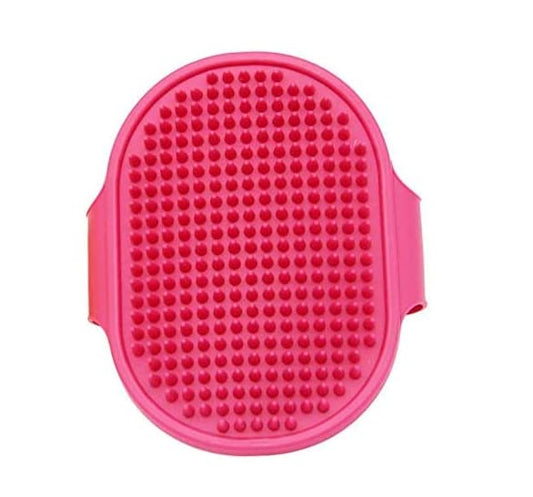 Veewon Silicone Pet Brush Pet Massage Bath Shampoo Brush Dogs Cats Cleaning Grooming Brushes (Rose)