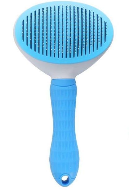 Pet Hair Removal Grooming Cleaning Pet Comb Pet Dog Pet Cat Hair Brush Dog Hair Cleaner Comb Needle Tool Release Button Self Cleaning Easy Use (BLUE)