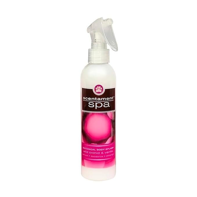 Best Shot Scentament Spa Botanical Body Splash, Detangler Spray, Body Spray for Pets, Cat and Dog Cologne Spray, Wild Orchid Vanilla, 8 Oz.