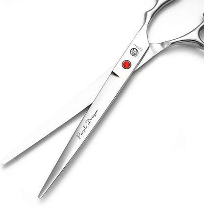 Purple Dragon 4“/5"/5.5"/6"/6.5"/7"/7.5"/8"/9"/10" Sharp Edge Salon Hair Cutting Shears - Pet/Dog Grooming Scissors with Bag - Perfect for Barber or Pet Groomer