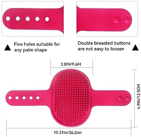 Dog Bath and Grooming Brush | Shampoo Massage Comb With Adjustable Loop Handle for Short and Long Hair Cats and Dogs, 2pcs (Tapered Head, Yellow + Green)