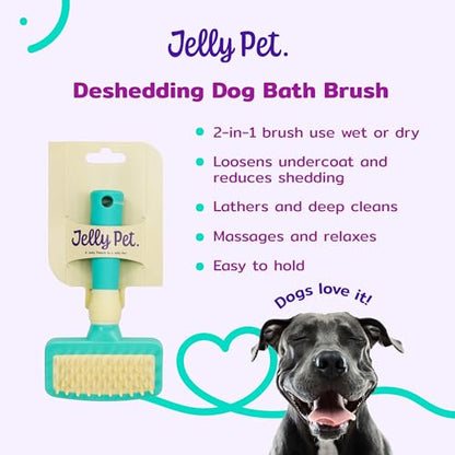 Jelly Pet Deshedding Dog Bath Brush Scrubber, Bath Brush for Dogs, Pet Shower Brush, Bath Supplies, Curry Brush for Dogs, Dog Bath Brush for Short Haired Dogs, Dog Wash Brush, Dog Grooming Brush