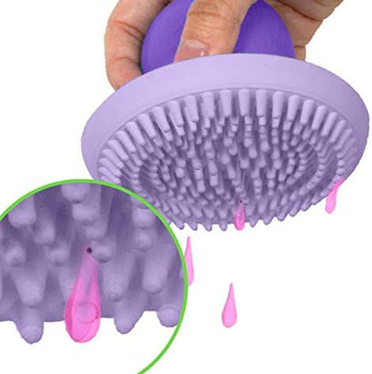 Fancy Fur FURemover Soap Dispensing Scrubber Brush, Pet Grooming Hand Brush, Reduce Shedding During Bath Time, Natural Rubber Pet Brush, Colors May Vary
