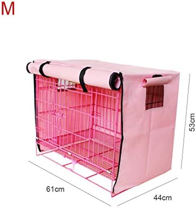 Pssopp Dog Crate Cover, Long Last Service Pet Kennel Cover Dog Cage Cover Waterproof Dog Kennel Cover for Medium Dog (Pink M)