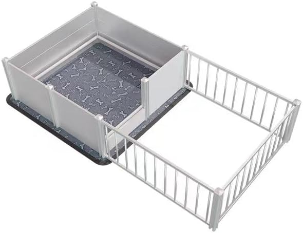 Whelping Box,Whelping Box for Dogs with Washable Puppy Pads, Double Rooms Whelping Pen for Large Breed Dogs,Indoor Whelping Kit for Puppies Birth,White,96"x48"x19.5"