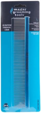 Master Grooming Tools Aluminum Finishing Comb — Versatile Combs for Grooming Dogs, 10", Black