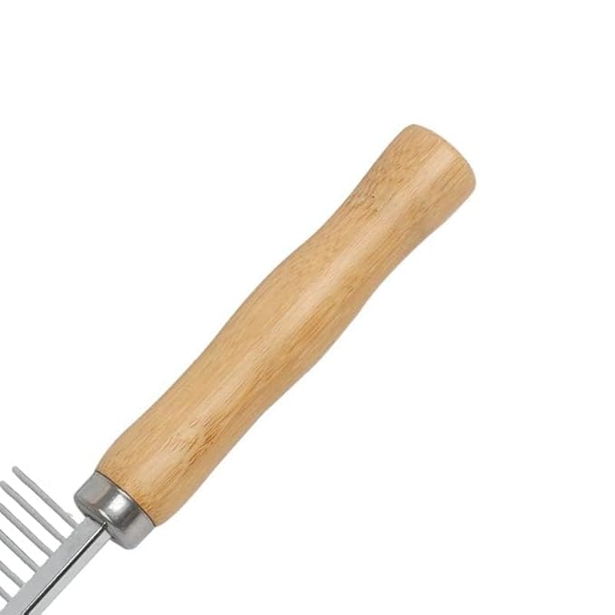 TopMed ETS Set of 3 Stainless Steel Pet Hair Comb, Wooden Handle of Bamboo Proven Grooming Tools Kit for Dogs Cats and Other Animals