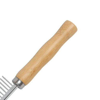 TopMed ETS Set of 3 Stainless Steel Pet Hair Comb, Wooden Handle of Bamboo Proven Grooming Tools Kit for Dogs Cats and Other Animals