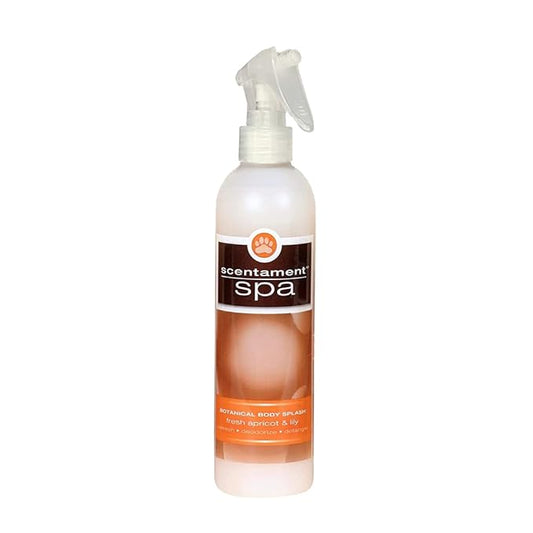 Best Shot Scentament Spa Botanical Body Splash, Body Spray Conditioner for Pets, Cat and Dog Cologne Spray, Alcohol-Free, Ready To Use, Apricot Lily, 8 Oz.