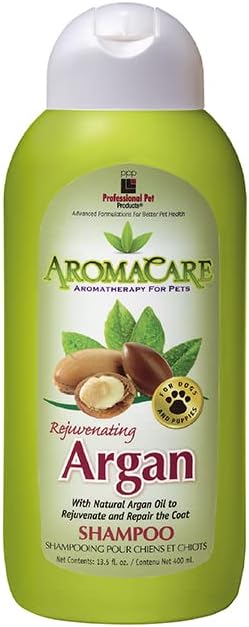PPP AromaCare Rejuvenating Argan Shampoo for Dogs - Repairs Dry and Brittle Coats - Leaves Fur Silky & Shiny - 13.5 fl oz.