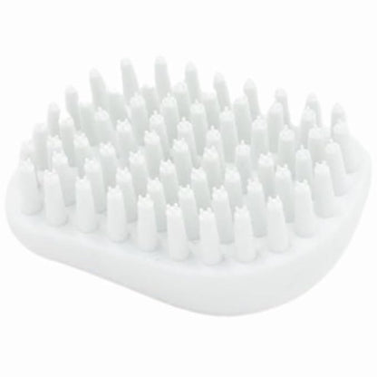 Soft Silicone Bristles Massage Grooming Brush for Dogs and Cats Soft Pet Shampoo Brush for Shedding Hair Pet Bathing Tool (White)