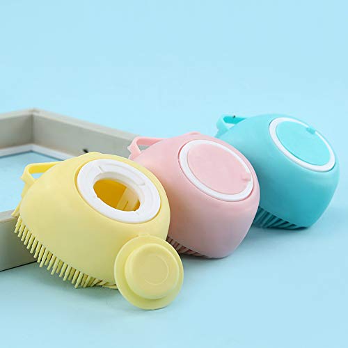 Pet Bath Comb Brush,Hovico 2 in 1 Pet Brush Bath Massage Brush,Soap and Shampoo Dispenser for Daily Grooming, Dog Washing Brush for Long Short Haired Dogs and Cats(3Pcs)