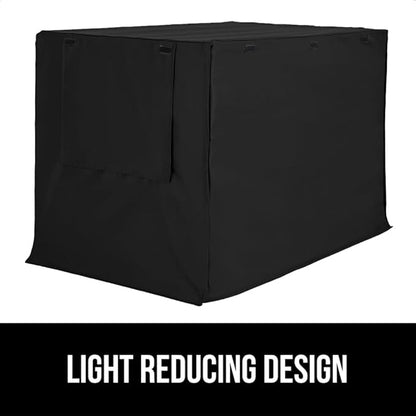 GORILLA GRIP Dog Crate Covers Compatible with Amazon Basics Dog Crates, All Sides Open, Privacy Cover Fits 30" Wire Kennel, Breathable Mesh Windows, Light Reducing Puppy Training Cage Topper, Black