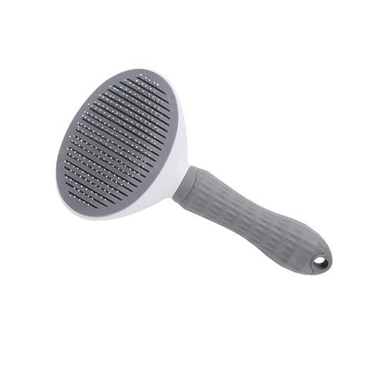 Self Cleaning Bristle Slicker Brush for Dogs Cats, Pets Easy Grooming Brush, Deshedding Massaging Tool, Gray