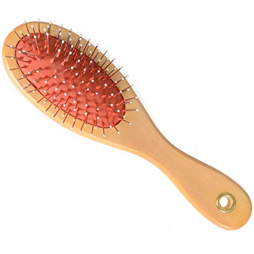 Combo Pin & Bristle Grooming Brush for Dogs and Pets with Durable Handle