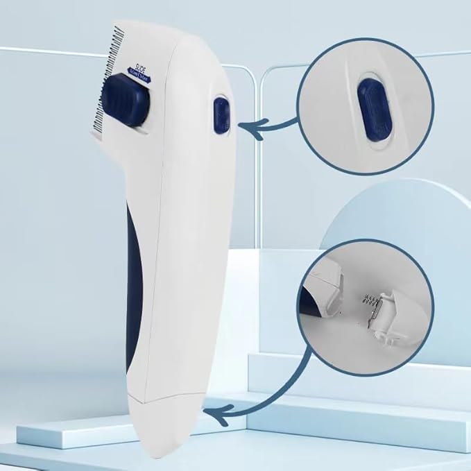Gelek Electric Pet Combs, Dog/Cat Comb, Cat Hair Brush, Suitable for Long and Short Hair, White