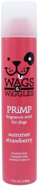 Wags & Wiggles Fragrance Mist for Dogs | Dog Grooming Waterless Spray | Summer Strawberry, 7 oz | Easy and Convenient Way To Freshen Your Pet Without A Bath