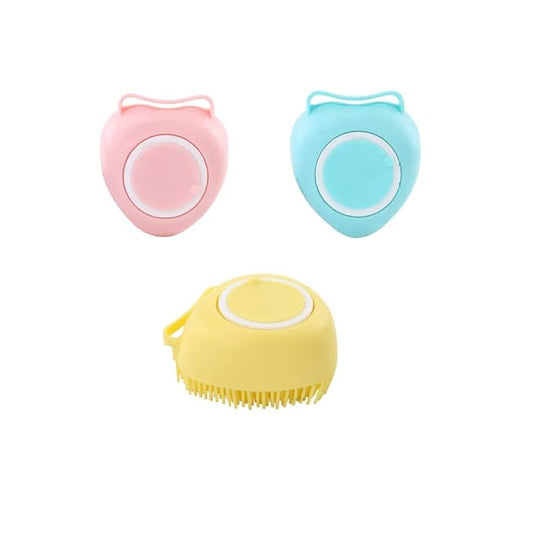 Pet Bath Comb Brush,Hovico 2 in 1 Pet Brush Bath Massage Brush,Soap and Shampoo Dispenser for Daily Grooming, Dog Washing Brush for Long Short Haired Dogs and Cats(3Pcs)