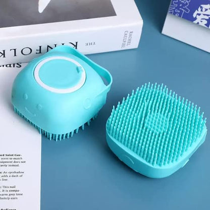 Bathroom Puppy Big Dog Cat Bath Massage Brush Soft Safety Silicone Pet Accessories For Multifunctional blue