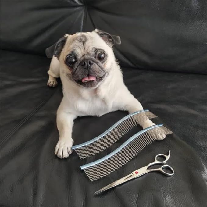 S-Curved Dog Grooming Comb, Dog Combs for Grooming Matting, Doodle Brush, Dematting Comb for Dogs, Dog Grooming Tools, Pet Comb, Metal Dog Grooming Comb, Dog Detangler Brush, Dog Dematting