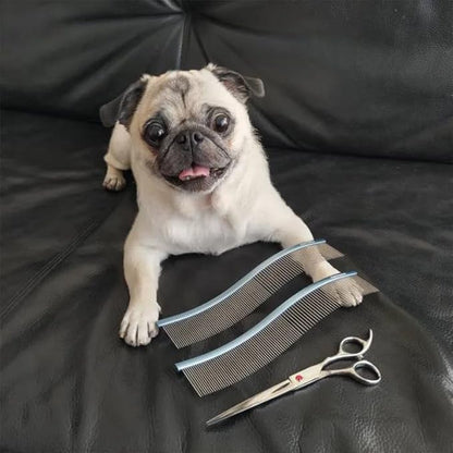 S-Curved Dog Grooming Comb, Dog Combs for Grooming Matting, Doodle Brush, Dematting Comb for Dogs, Dog Grooming Tools, Pet Comb, Metal Dog Grooming Comb, Dog Detangler Brush, Dog Dematting