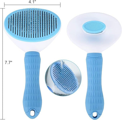 Pet Massaging Tool Dog Hair Deshedding Pet Grooming Brush | All Hair Types - Blue