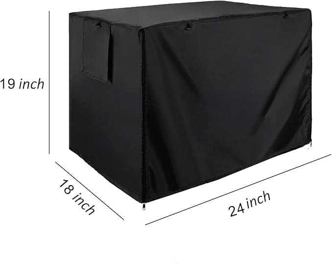kefit Dog Crate Cover 24 inch, Kennel Cover for Dog Cage, Black