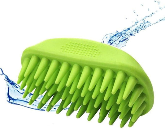 Pet Silicone Shampoo Brush | Dog Bath Grooming Brush for Long & Short Hair| Pet Scrubber for Medium Large Pets Dogs Cats | Anti-skid Rubber Massage Comb | Silicone Shower Wash Curry Brush