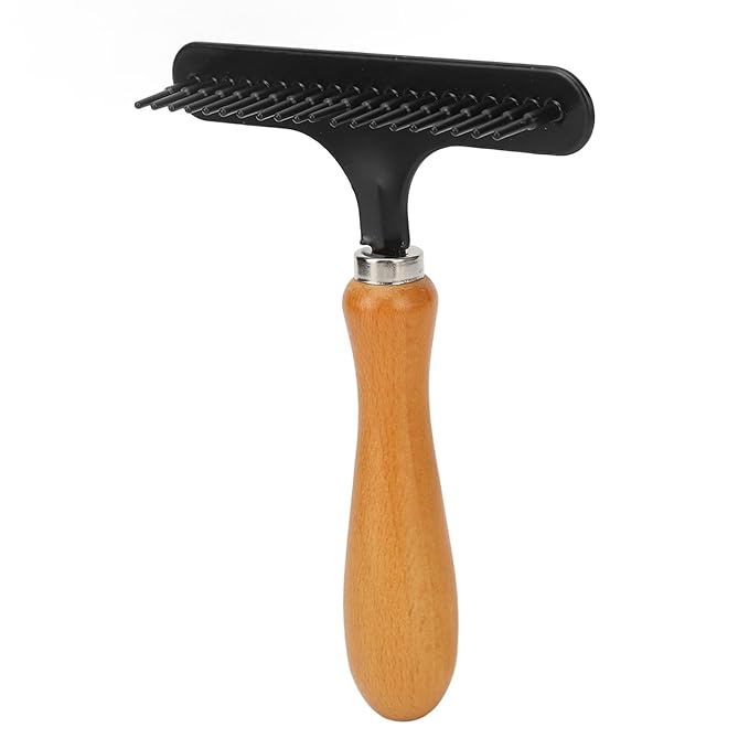 Pet Rake, Handheld Cleaning Grooming Stainless Steel Hair Groomer Rug Rake for Beauty Salon Portable Shag Rug Rake Pet Rake to Fluff Sweepers