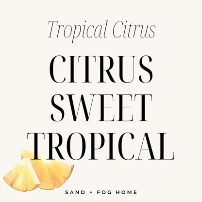 Sand + Paws Scented Candle - Tropical Citrus - Additional Scents and Sizes –Luxurious Air Freshening Jar Candles Neutralize pet Odors and Enhance Home décor – 100% Cotton Lead-Free Wicks - 12 oz