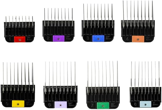Wahl Professional Animal Stainless Steel Attachment Guide Comb Set for Detachable Blade Pet, Dog, Cat, and Horse Clippers (3390-100)