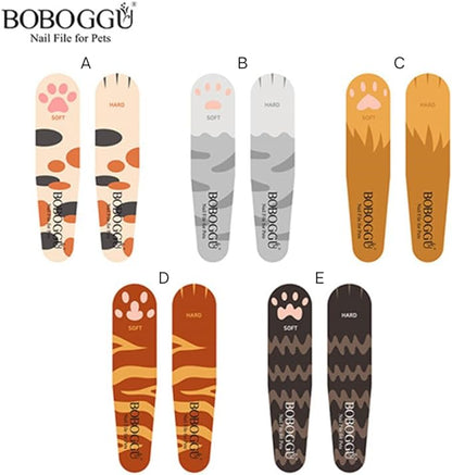 Pet Nail Files Grinder Trim Doublesided Hard and Soft Nail File for Pets Dog Cat Parrot (D 5 Pieces), Orange