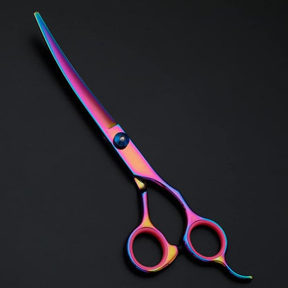 Pet Grooming Scissors Set, 7 in 1 Dog Grooming Scissors Set with Storage Box, Includes Straight & Thinning & Curved Scissors