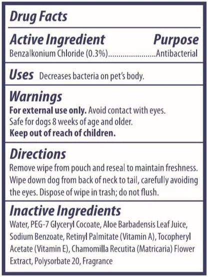 Wet Ones for Pets Paw & Tushie Dog Wipes with Chamomile Dog Wipes for All Dogs in Tropical Splash Scent, Wipes with Wet Lock Seal Pouch Dog Paw Wipes (Pack of 2, 30 Count Total)