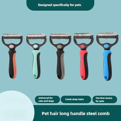 Pet Comb Ultimate Dog Grooming Set: Professional Deshedding Brushes for Dogs & Cats – Perfect for Long-Haired Breeds, Flea Removal, & Dematting (Green, For Cats and Small Dogs)