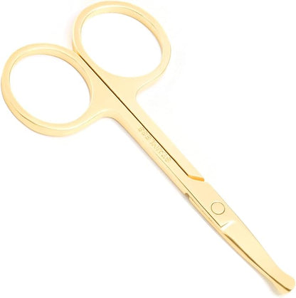 3.5 Inch Silent Pet Grooming Tiny Safety Scissors for Cats & Dogs - Quiet Alternative to Electric Clippers for Sensitive Pets (Golden-Curved)