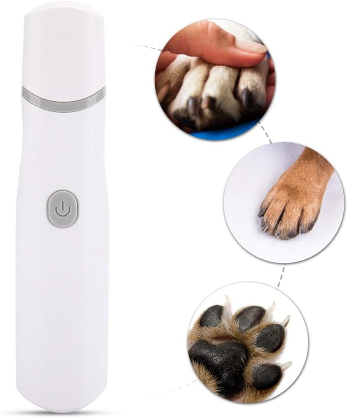 Zerodis Pet Claws Nail Grinder, Electric Battery Operated Pet Nail Trimmer Clippers Portable Dog Grooming Grinding Tool for Pet Dogs Cats (Grey)