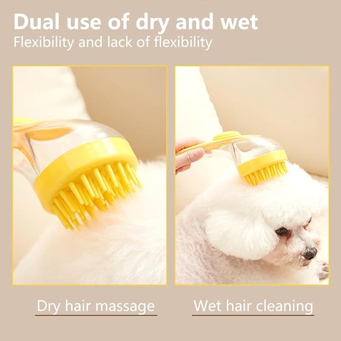 Pet Bath Brush, Dog Bath Brush, Dog Bath Supplies, Cat Grooming Supplies, Dog Grooming Supplies, Shampoo Dispenses Designed Pet Bath Massage Brush