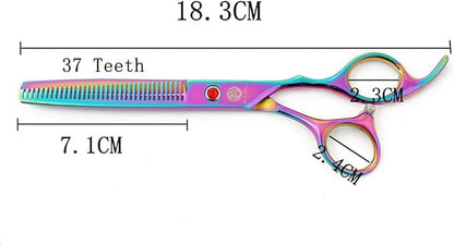 Purple Dragon 7.0 inch Rhinestone Decoration 3PCS Pet Grooming Scissors Dog Hair Cutting & Thinning Shears Set