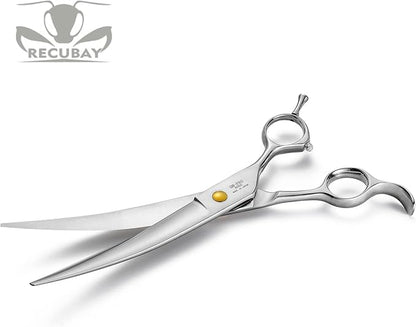 Gold Mantis Professional Dog Shears, 8.0" Curved Shear For All Breeds, Sharp and Smooth Scissoring Tools