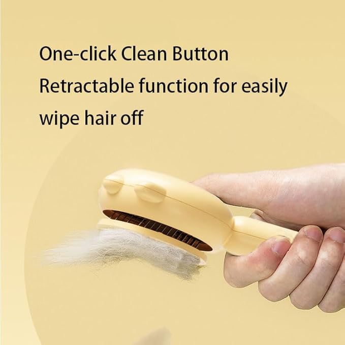 Cat Brush with Release Button, Dog Pet Hair Cleaner Brush with Massage Particles, Removes Loose hair & Tangles, Skin Friendly & Promote Circulatio (Green)