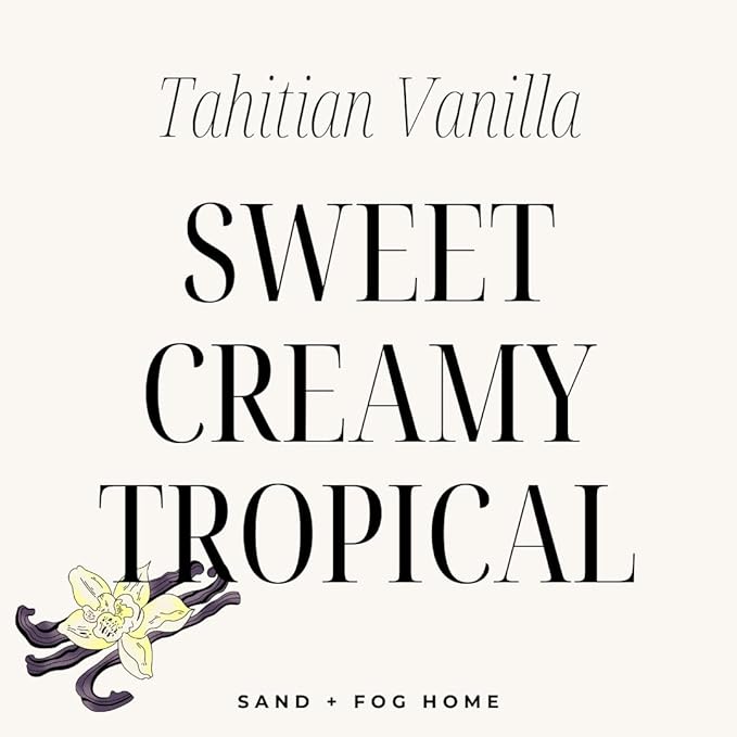 Sand + Paws Scented Candle - Tahitian Vanilla –Luxurious Air Freshening Jar Candles Neutralize pet Odors and Enhance Home décor – 100% Cotton Lead-Free Wicks - 12 oz