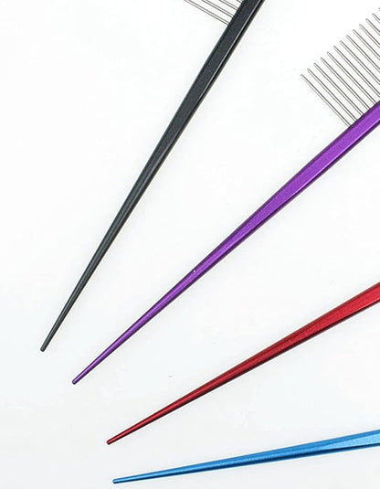 Pet Grooming Comb for Cat and Dog Hairstyling - Rat Tail Trimmer, Float Hair Removal Dematting Tool with Rounded Ends for Home Grooming