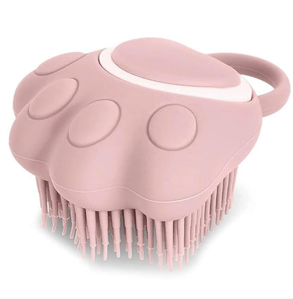 Pet Grooming Massage Brush, Silicone Dog Bath Comb with Paw Shape Design, 3 colors to choise(pink,blue,yellow)