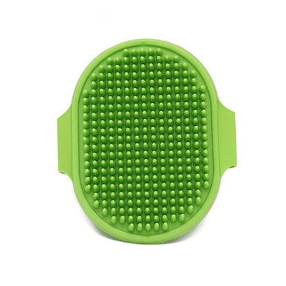 4 Pcs Dog Bath Brush, Pet Bath Comb Brush Soothing Massage Rubber Comb 4pcs with Adjustable Ring Handle for Long Short Haired Dogs and Cats (blue rose green black), Pink,Green,Blue,Black