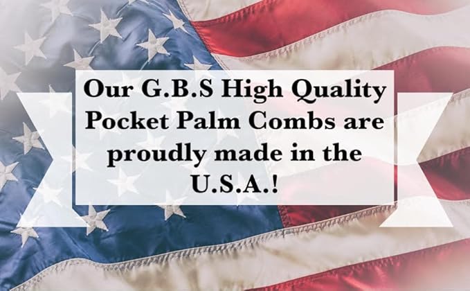 G.B.S Pocket Palm Combs Brush for Men, Women and Pets Grooming Brush Comb, Pack of 6, (Black) Made in U.S.A